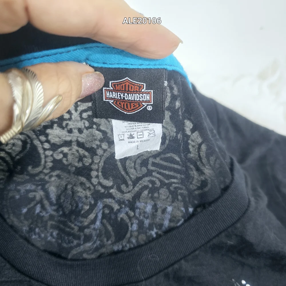 Harley-Davidson women's black translucent long-sleeved t-shirt rhinestone Large - Picture 11 of 17